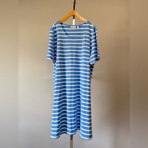 C & Co. by Isaac Mizrahi Stripe Short Sleeve Knit Maxi Dress SIZE: 1X